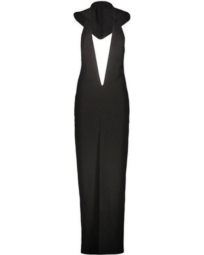 Monot Hooded Dress With Slit Clothing - Black