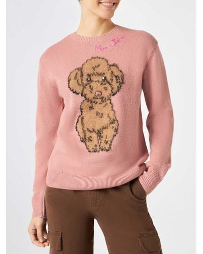Mc2 Saint Barth Sweater With Dog Print - Pink