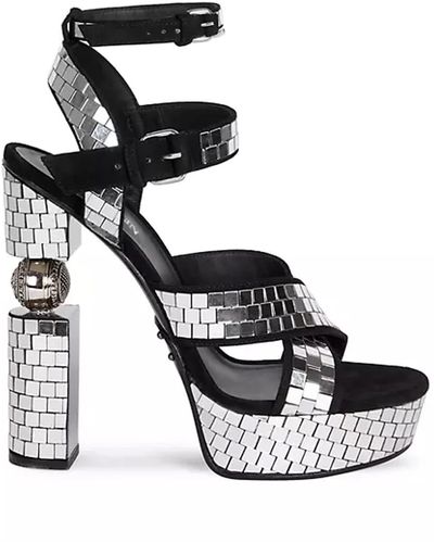 Balmain Jeni Mirror Platform Sandals - Black