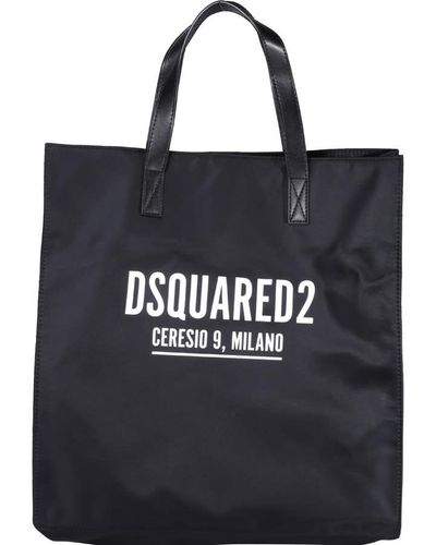 DSquared² Logo Printed Top Handle Bag - Black