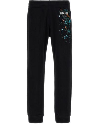 Moschino Logo Print Sweatpants Pants - Black