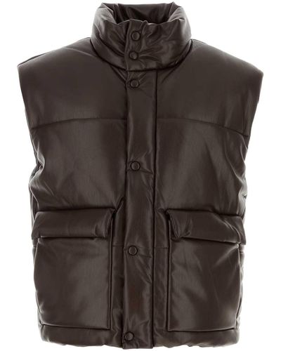 Nanushka Chocolate Synthetic Leather Jovan Padded Jacket - Brown
