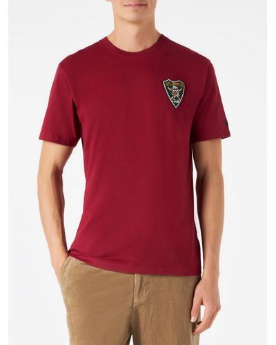 Mc2 Saint Barth Burgundy T-Shirt With Print - Red