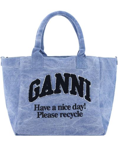 Ganni Easy Shopper Handbag - Blue