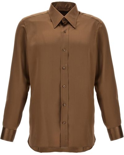 Tom Ford Charmeuse Shirt - Brown