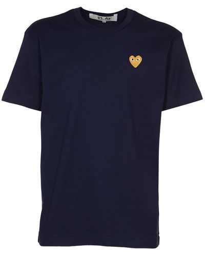 COMME DES GARÇONS PLAY Heart Patched Regular T-Shirt - Blue