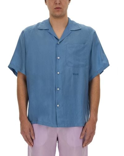 MSGM Cupro Shirt - Blue
