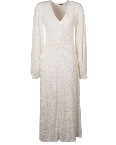 ROTATE BIRGER CHRISTENSEN V-Neck Long Dress - White
