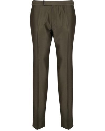 Tom Ford Pressed-Crease Tapered Leg Trousers - Grey