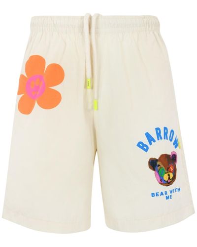 Barrow Cotton Shorts With Teddy Print - Multicolor