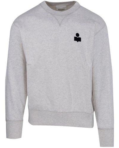 Isabel Marant Logo Printed Crewneck Sweatshirt - Gray