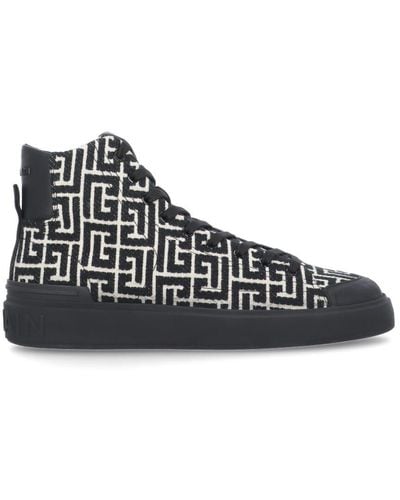Balmain B-court High Top Sneakers - Black