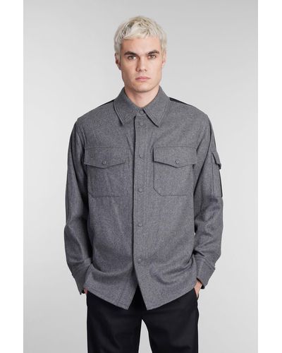 Helmut Lang Shirt In Gray Wool