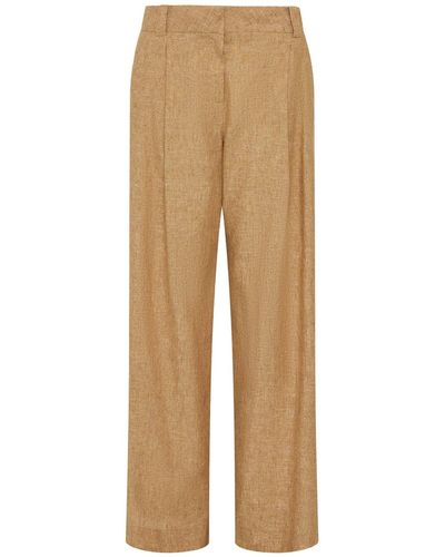 Marella Lurex Trousers - Natural