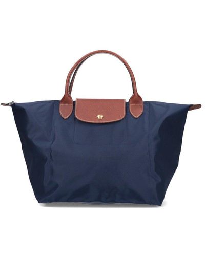 Longchamp Le Pliage Medium Shopping Bag - Blue