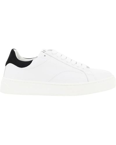 Lanvin Men Logo Patch Lace Up Sneakers - White