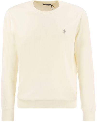 Polo Ralph Lauren Crew-neck Sweater In Cotton - Natural
