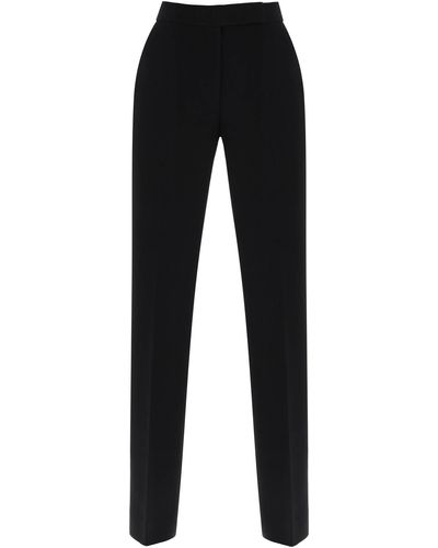 Tory Burch Straight Leg Trousers In Crepe Cady - Black