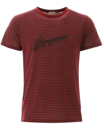 Saint Laurent Cotton Logo T-shirt - Red