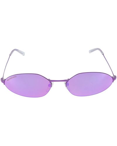 Balenciaga Logo Frame Sunglasses - Purple