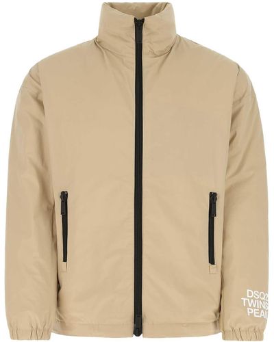 DSquared² Stretch Cotton Down Jacket - Natural