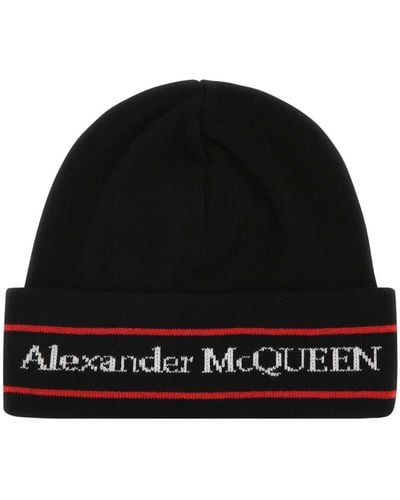 Alexander McQueen Cashmere Beanie Hat - Black