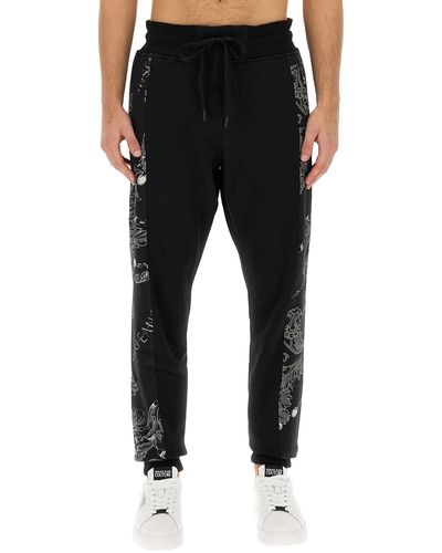 Versace Chain Couture Jogging Trousers - Black