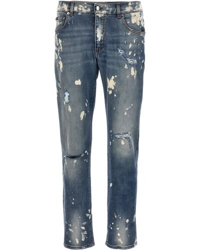 Dolce & Gabbana 5-Pocket Slim Fit Jeans - Blue