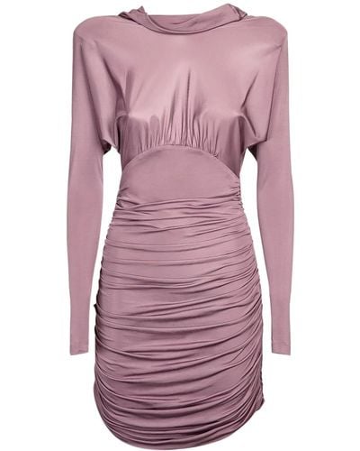 Saint Laurent Cowl Back Dress - Pink