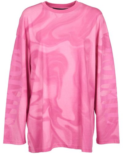 ROTATE BIRGER CHRISTENSEN Printed Round Neck Sweatshirt - Pink