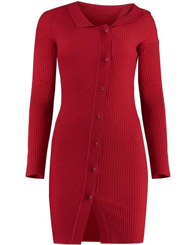 Jacquemus Le Robe Maille Colin Knitted Dress - Red