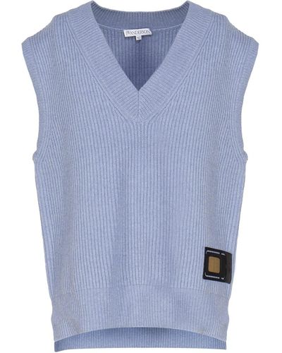 JW Anderson Vest With Sim Application - Blue