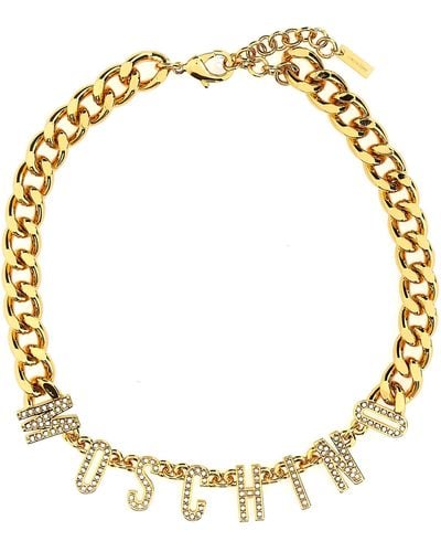 Moschino Logo Necklace Jewellery Gold - Metallic