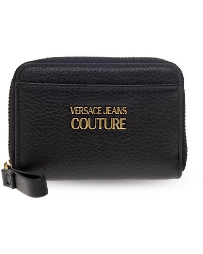 Versace Leather Wallet With Logo - Black