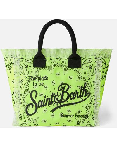 Mc2 Saint Barth Vanity Fluo Shoulder Bag With Bandanna Print - Green
