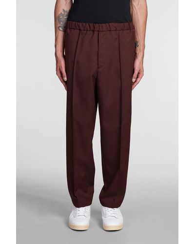Jil Sander Trousers In Bordeaux Polyester - Red
