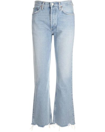 Agolde Mid Rise Relaxed Boot Jeans - Blue