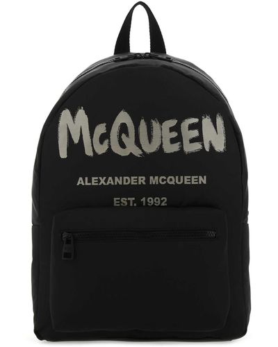 Alexander McQueen Canvas Metropolitan Backpack - Black