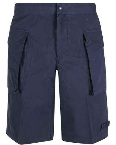 Aspesi Cargo Buttoned Shorts - Blue