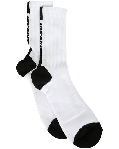MSGM Ribbed Socks With Logo From - White