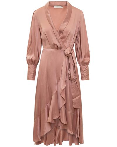 Zimmermann Wrap Dress - Pink