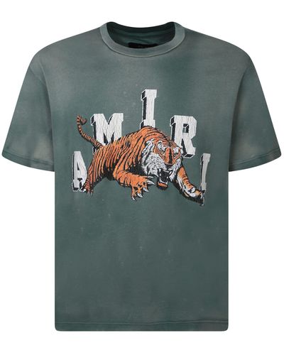 Amiri Collegiate Tiger Crewneck T-shirt - Green