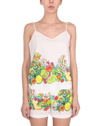 Boutique Moschino Flower And Fruit Print Top - Green