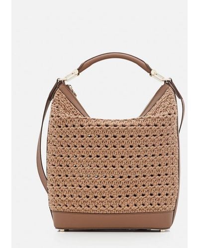 Max Mara Jean3 Crochet And Leather Bag - Brown