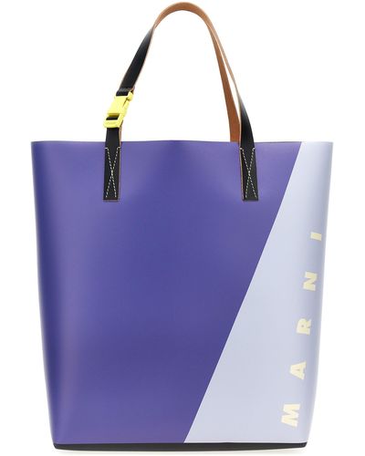 Marni Logo Shopping Bag - Purple
