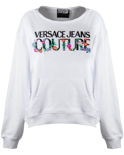 Versace Logo Flower Sweatshirt - White