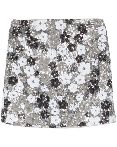 Essentiel Antwerp Fishbone Sequin Miniskirt - Gray