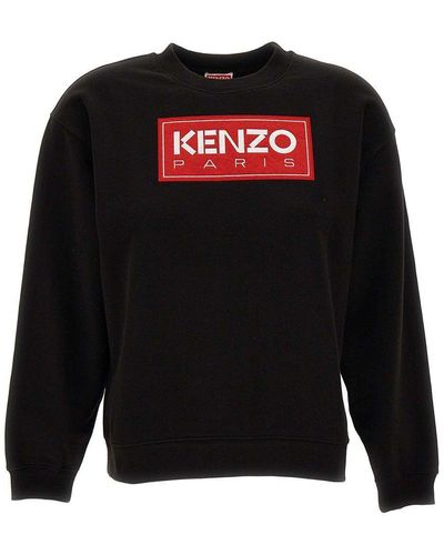 KENZO Logo Patch Drop-shoulder Sweatshirt - Black
