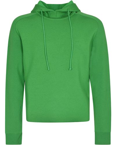 Bottega Veneta Plain Hooded Rib Sweater - Green