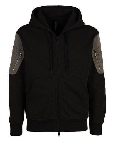 Neil Barrett Cotton Logo Hooded Sweatshirt - Black
